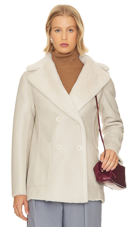 LAMARQUE Camille Coat in Ivory - LAMARQUE Manteau Camille en Ivoire - LAMARQUE Camille 象牙色大衣 - LAMARQUE Camille Mantel in Elfenbein - LAMARQUE 카밀 코트 아이보리 색상 - Cappotto LAMARQUE Camille in avorio