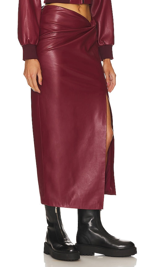 LAMARQUE Eileen Midi Skirt in Burgundy