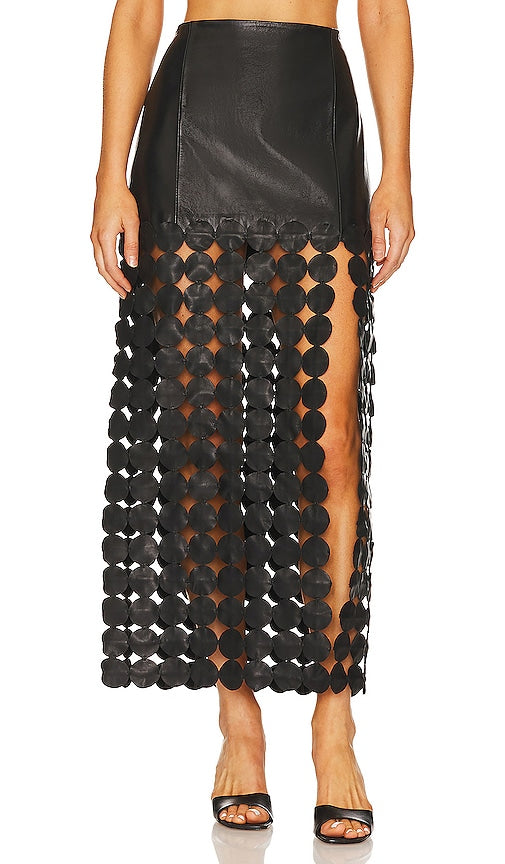LAMARQUE Kali Leather Maxi Skirt in Black - LAMARQUE Jupe longue en cuir Kali en noir - LAMARQUE 黑色 Kali 皮革超长裙 - LAMARQUE Kali Leder-Maxirock in Schwarz - LAMARQUE 칼리 레더 맥시 스커트블랙 색상 - Gonna lunga in pelle LAMARQUE Kali in nero