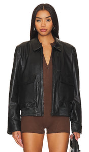 LAMARQUE Klemence Bomber Jacket in Black