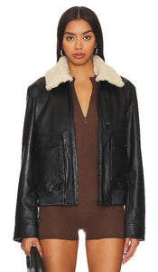 LAMARQUE Klemence Bomber Jacket in Black
