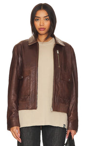 LAMARQUE Klemence Bomber Jacket in Chocolate