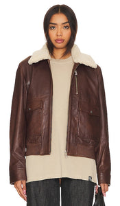 LAMARQUE Klemence Bomber Jacket in Chocolate