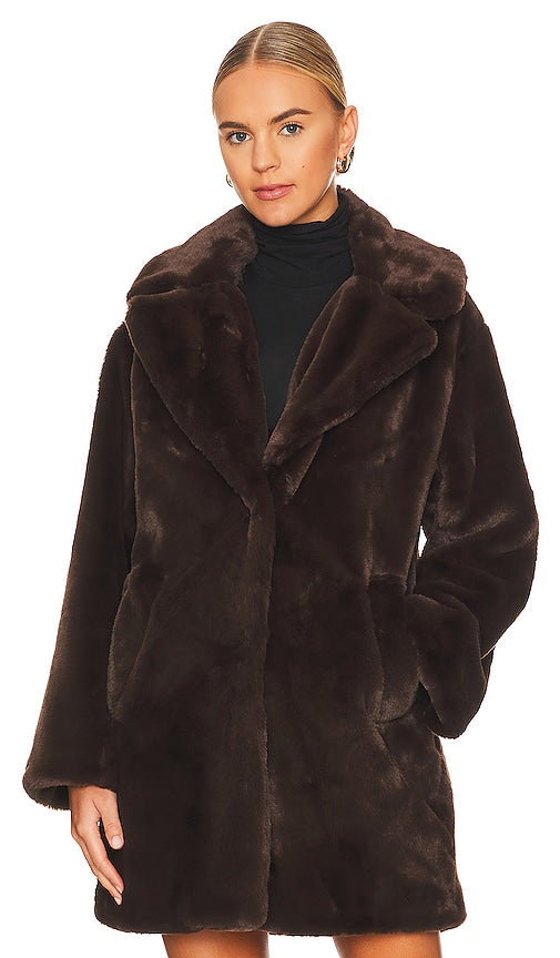 LAMARQUE Linnea Teddy Coat in Brown