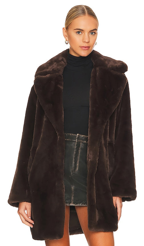 LAMARQUE Linnea Teddy Coat in Brown