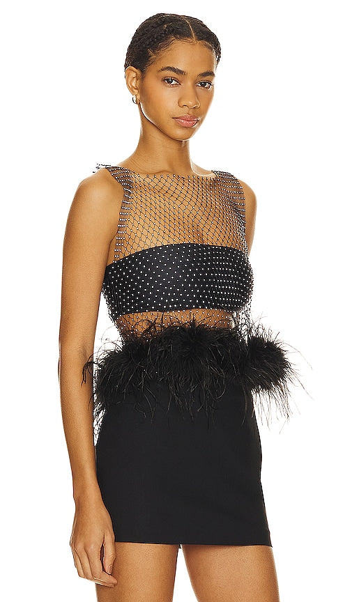 LAMARQUE Pia Embellished Top in Black