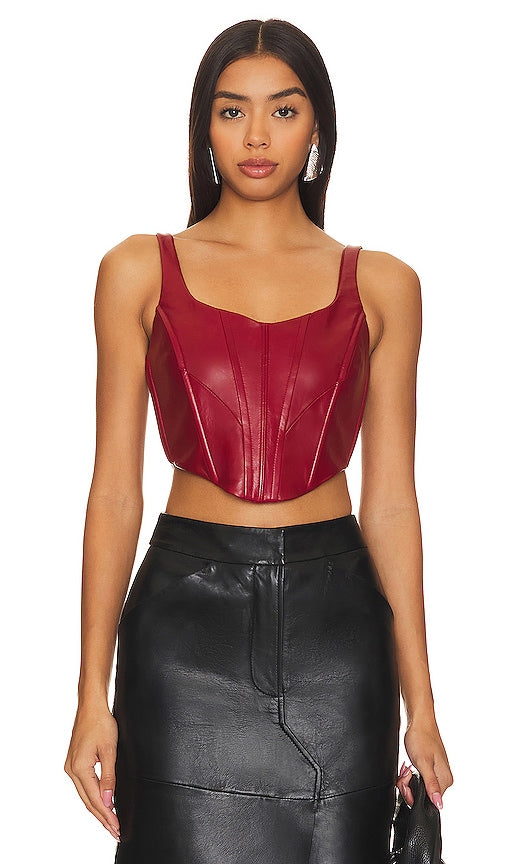 LAMARQUE Tabia Bustier Top in Red - LAMARQUE Haut Bustier Tabia en Rouge - LAMARQUE 红色 Tabia 紧身胸衣上衣 - LAMARQUE Tabia Bustier-Oberteil in Rot - LAMARQUE Tabia 뷔스티에 탑 - Top bustier LAMARQUE Tabia in rosso