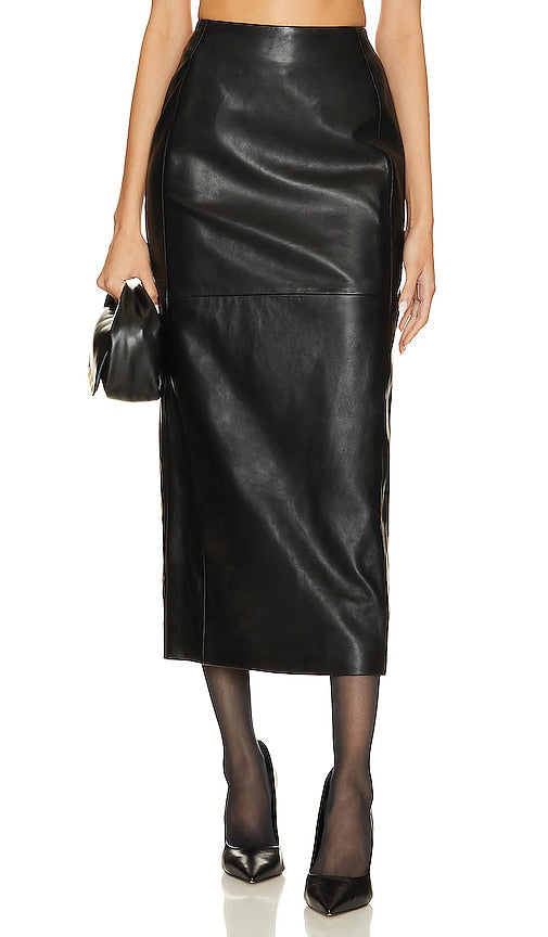 LAMARQUE Tyra Column Midi Skirt in Black - LAMARQUE Jupe mi-longue colonne Tyra en noir - LAMARQUE Tyra 黑色中长半身裙 - LAMARQUE Tyra Column Midirock in Schwarz - LAMARQUE Tyra Column 미디 스커트 - Gonna longuette LAMARQUE Tyra Column in nero