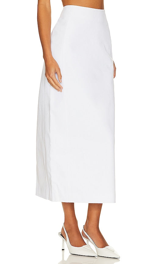 LAMARQUE Tyra Denim Column Skirt in White