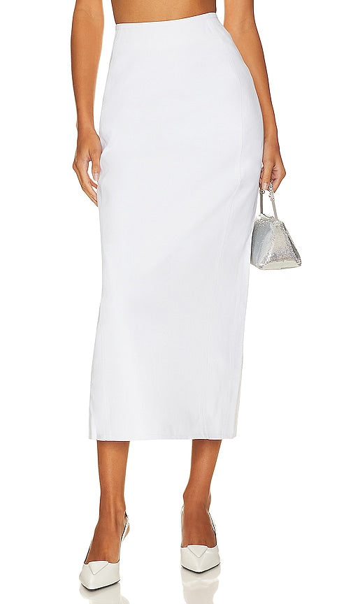 LAMARQUE Tyra Denim Column Skirt in White - LAMARQUE Jupe colonne Tyra Denim en blanc - LAMARQUE 白色 Tyra 牛仔柱裙 - LAMARQUE Tyra Denim-Säulenrock in Weiß - LAMARQUE Tyra 데님 컬럼 스커트화이트 색상 - Gonna a colonna LAMARQUE Tyra Denim in bianco