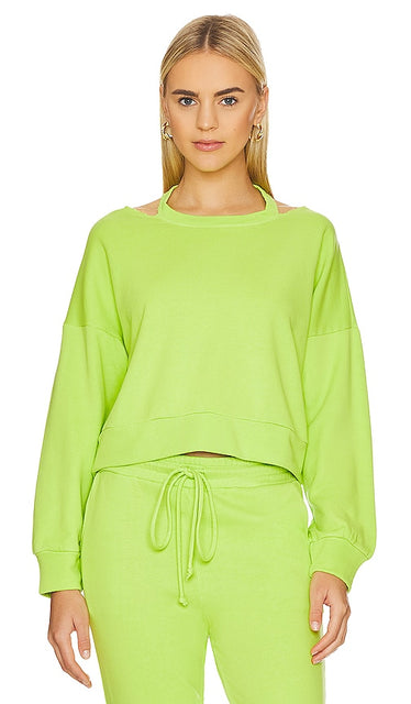 Lanston Open Neck Pullover in Green - Pull Lanston à col ouvert en vert - Lanston 绿色开领套头衫 - Lanston Pullover mit offenem Halsausschnitt in Grün - Lanston 오픈 넥 풀오버 그린 색상 - Pullover a collo aperto Lanston in verde