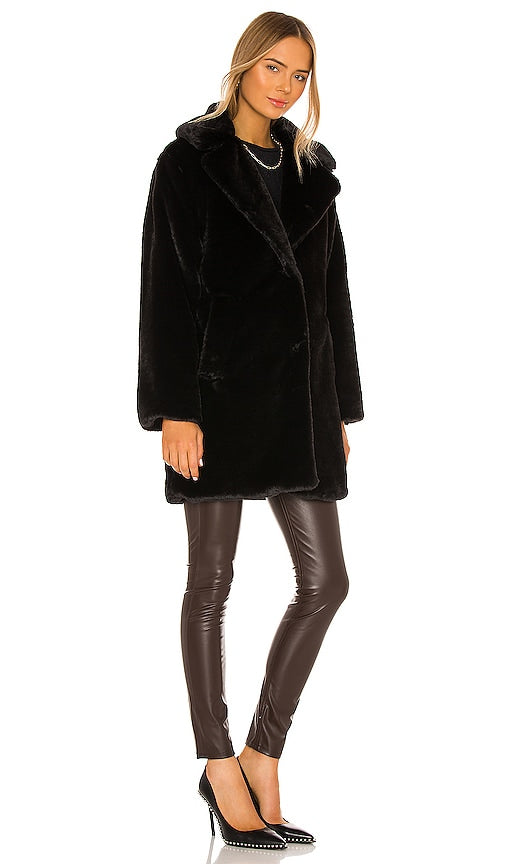 LAMARQUE Linnea Faux Fur Coat in Black
