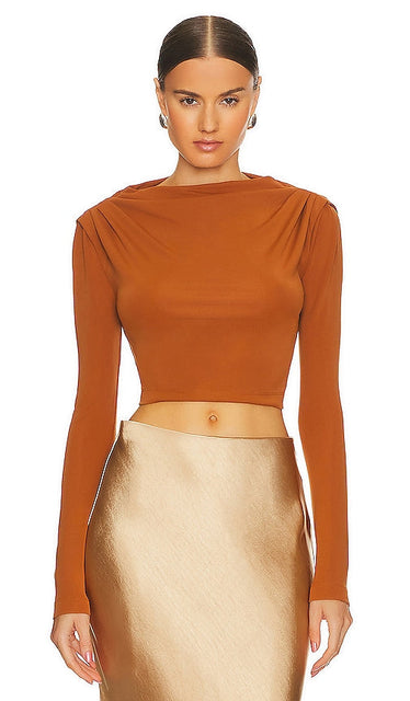 L'Academie Alaiya Top in Brown - Haut L'Académie Alaiya en Marron - L'Academie Alaiya 棕色上衣 - L'Academie Alaiya Top in Braun - L'Academie Alaiya 탑 - Top L'Academie Alaiya in marrone