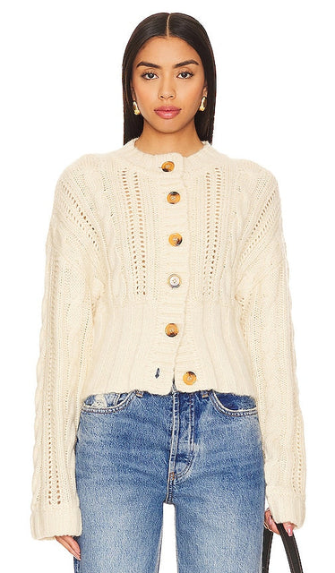 L'Academie Eleni Knit Sweater in Cream - Pull en tricot L'Academie Eleni en crème - L'Academie Eleni 奶油色针织毛衣 - L'Academie Eleni Strickpullover in Creme - L'Academie Eleni 니트 스웨터크림 색상 - Maglione lavorato a maglia L'Academie Eleni in crema
