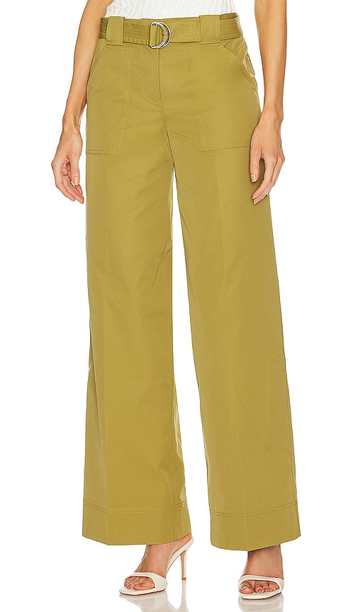 L'Academie Kjera Belted Pant in Olive - Pantalon ceinturé L'Academie Kjera en olive - L'Academie Kjera 橄榄色束带长裤 - L'Academie Kjera Gürtelhose in Oliv - L'Academie Kjera 벨트 팬츠 - Pantaloni con cintura L'Academie Kjera in verde oliva