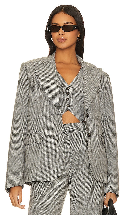 L'Academie Maiara Blazer in Grey - L'Académie Maiara Blazer en Gris - L'Academie Maiara 灰色西装外套 - L'Academie Maiara Blazer in Grau - L'Academie Maiara 블레이저 그레이 색상 - Blazer L'Academie Maiara in grigio
