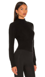 L'Academie Missie Mock Neck in Black