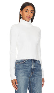 L'Academie Nellis Ribbed Crop Top in White