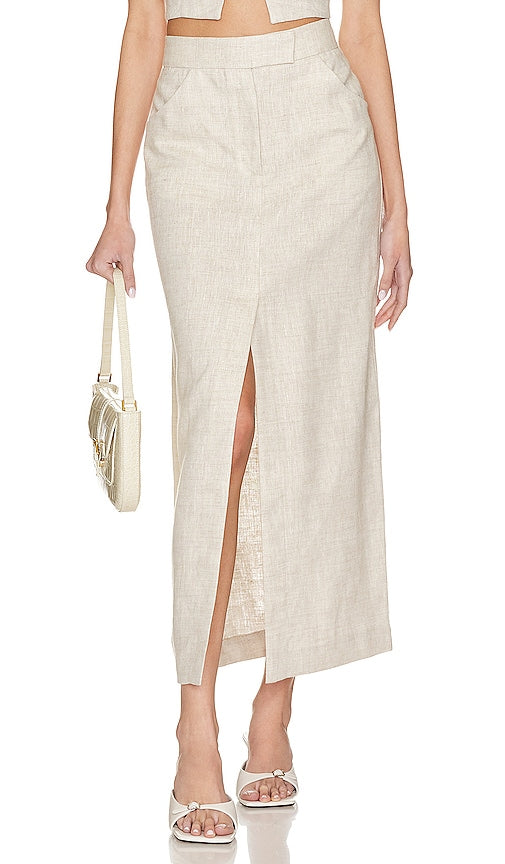 L'Academie Orsina Maxi Skirt in Neutral - Jupe longue L'Academie Orsina en neutre - L'Academie Orsina 中性色长裙 - L'Academie Orsina Maxirock in Neutral - L'Academie Orsina 맥시 스커트 - Gonna lunga L'Academie Orsina in colore neutro