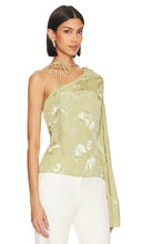 L'Academie Saffron One Shoulder Top in Sage