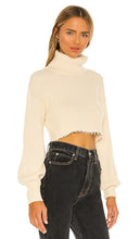 L'Academie Lucia Cropped Turtleneck in Cream