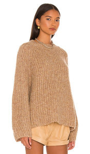 L'Academie Sonoma Crew Neck Sweater in Tan