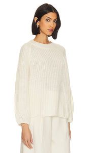 L'Academie Sonoma Crew Neck Sweater in White