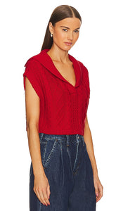 L'Academie Zaria Knit Vest in Red