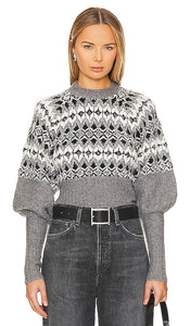 L'Academie Niara Fairisle Sweater in Grey - L'Académie Niara Pull Fairisle en Gris - L'Academie Niara Fairisle 灰色毛衣 - L'Academie Niara Fairisle-Pullover in Grau - L'Academie Niara 페어리슬 스웨터그레이 색상 - Maglione Fairisle L'Academie Niara in grigio