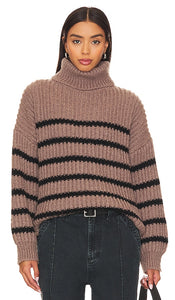 Line & Dot Ariel Sweater in Brown - Line & Dot Pull Ariel en Marron - Ariel 棕色线条与圆点毛衣 - Line & Dot Ariel Pullover in Braun - 라인 앤 도트 아리엘 스웨터 브라운 색상 - Maglione Ariel Line & Dot in marrone