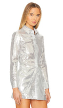 LEJE Sequin Shirt in Metallic Silver