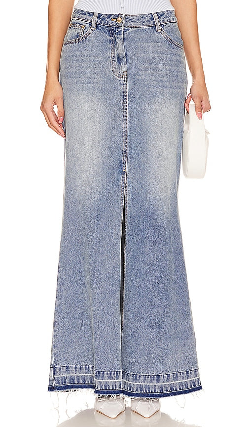 LoveShackFancy Risia Skirt in Blue