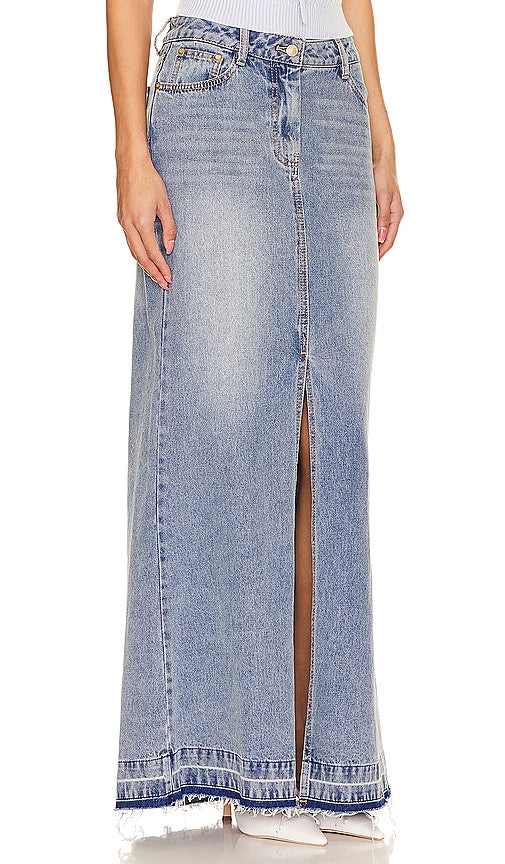 LoveShackFancy Risia Skirt in Blue