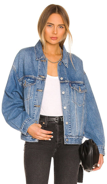 LEVI'S 90s Trucker in Denim-Medium - LEVI'S Trucker des années 90 en denim-moyen - LEVI'S 90 年代卡车司机牛仔布中号 - LEVI'S 90er-Trucker in Denim-Medium - LEVI'S 90s Trucker 데님 미디엄 소재 - Trucker LEVI'S anni '90 in denim-medio