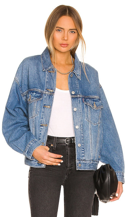 LEVI'S 90s Trucker in Denim-Medium - LEVI'S Trucker des années 90 en denim-moyen - LEVI'S 90 年代卡车司机牛仔布中号 - LEVI'S 90er-Trucker in Denim-Medium - LEVI'S 90s Trucker 데님 미디엄 소재 - Trucker LEVI'S anni '90 in denim-medio