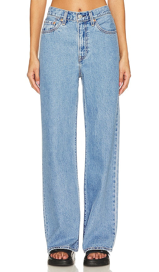 LEVI'S Ribcage Wide Leg in Blue - LEVI'S Cage thoracique jambe large en bleu - LEVI'S Ribcage 蓝色阔腿裤 - LEVI'S Ribcage Wide Leg in Blau - LEVI'S Ribcage 와이드 레그 블루 색상 - Gamba larga LEVI'S Ribcage in blu