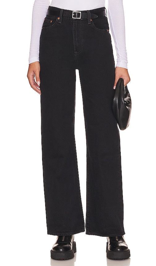 LEVI'S Ribcage Wide in Black - LEVI'S Cage thoracique large en noir - LEVI'S 黑色宽胸裤 - LEVI'S Ribcage Wide in Schwarz - LEVI'S 립케이지 와이드 블랙 색상 - Gabbia toracica ampia LEVI'S in nero