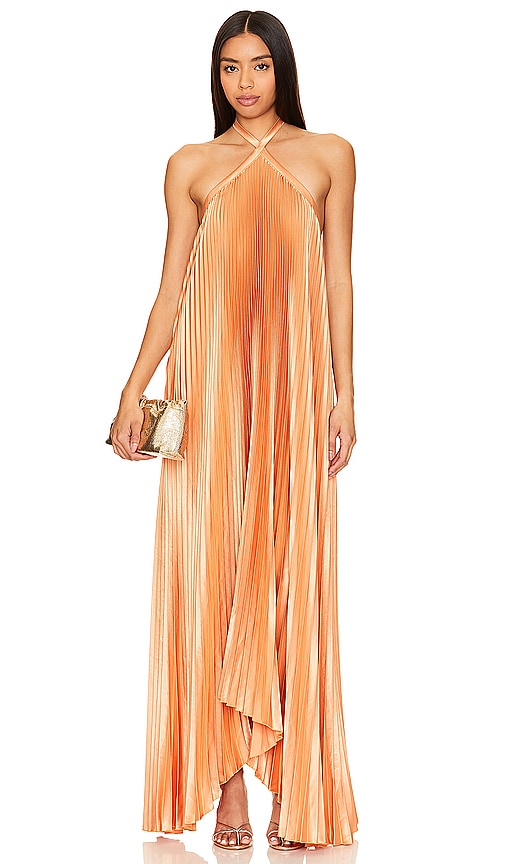 L'IDEE Desse Gown in Orange - Robe Desse L'IDEE en Orange - L'IDEE Desse 橙色礼服 - L'IDEE Desse Kleid in Orange - L'IDEE Desse 가운 오렌지 색상 - Abito L'IDEE Desse in arancione