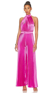 L'IDEE Low Back Cinema Jumpsuit in Pink - L'IDEE - Combinaison cinéma à dos bas en rose - L'IDEE 粉色低背影院连身裤 - L'IDEE Kino-Overall mit tiefem Rückenausschnitt in Rosa - L'IDEE 로우백 시네마 점프수트 - Tuta da cinema L'IDEE con schiena bassa in rosa