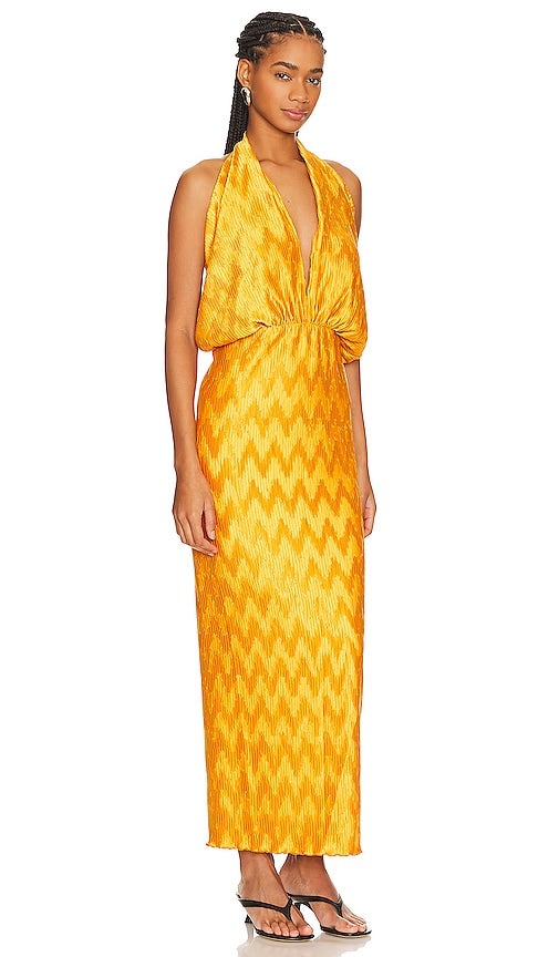 L'IDEE Riviera Sleeveless Gown in Mustard