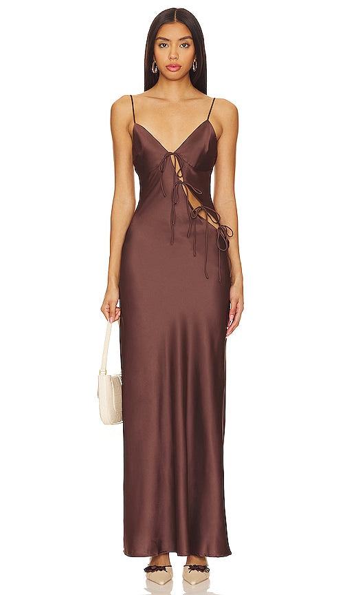 LIONESS About A Girl Maxi in Brown - LIONESS About A Girl Maxi en marron - LIONESS 关于棕色长裙的女孩 - LIONESS About A Girl Maxi in Braun - LIONESS About A Girl 맥시 브라운 색상 - LEONESSA About A Girl Maxi in marrone