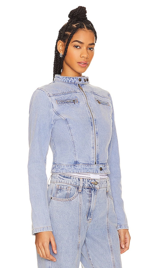 LIONESS Bella Moto Jacket in Blue