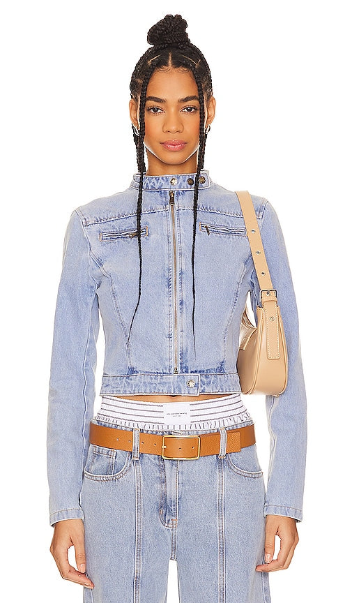 LIONESS Bella Moto Jacket in Blue