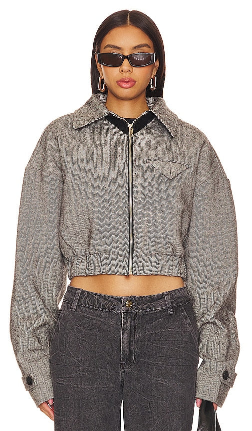 LIONESS Claude Tweed Jacket in Grey
