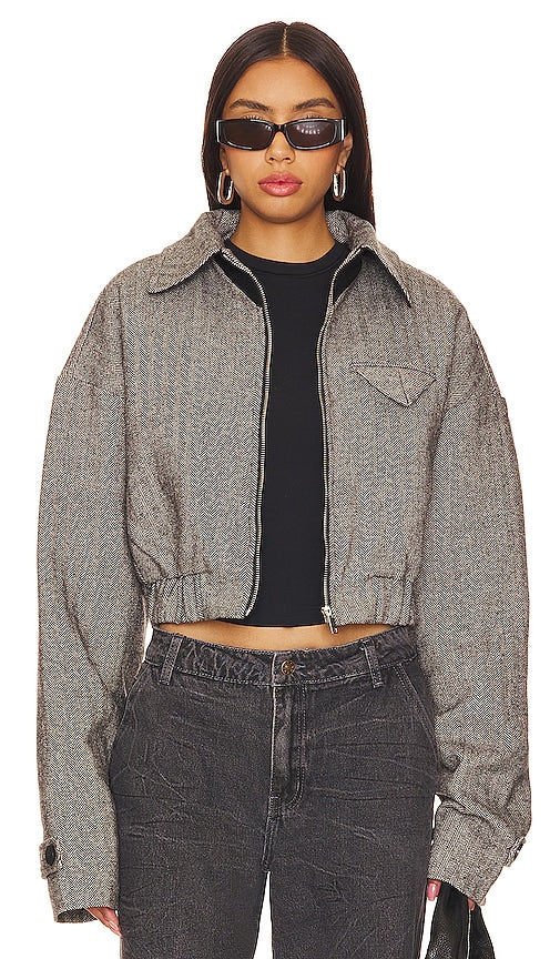 LIONESS Claude Tweed Jacket in Grey