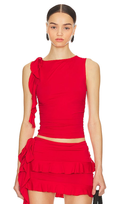 LIONESS Rendezvous Top in Red - Haut Rendez-vous LIONESS en rouge - LIONESS Rendezvous 红色上衣 - LIONESS Rendezvous Top in Rot - LIONESS Rendezvous 탑 - Top LIONESS Rendezvous in rosso