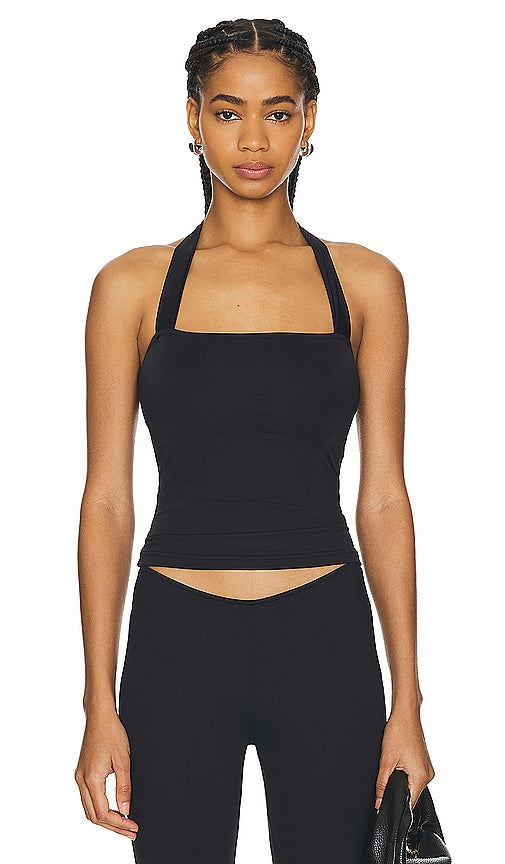 LIONESS Rouje Halter Top in Black - LIONESS Rouje Haut Licou en Noir - LIONESS Rouje 黑色挂脖上衣 - LIONESS Rouje Neckholder-Top in Schwarz - LIONESS Rouje 홀터 탑 - Top con scollo all'americana LIONESS Rouje in nero