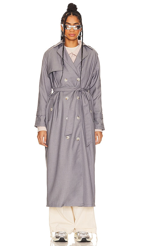 LIONESS Trencherous Coat in Slate