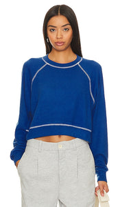 LNA 90's Brushed Sweatshirt in Blue - Sweat-shirt brossé LNA années 90 en bleu - LNA 90 年代蓝色拉绒运动衫 - LNA 90er-Sweatshirt aus gebürstetem Stoff in Blau - LNA 90's 브러쉬드 스웨트셔츠 블루 색상 - Felpa spazzolata LNA anni '90 in blu