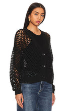 LNA Abi Open Knit Cardigan in Black